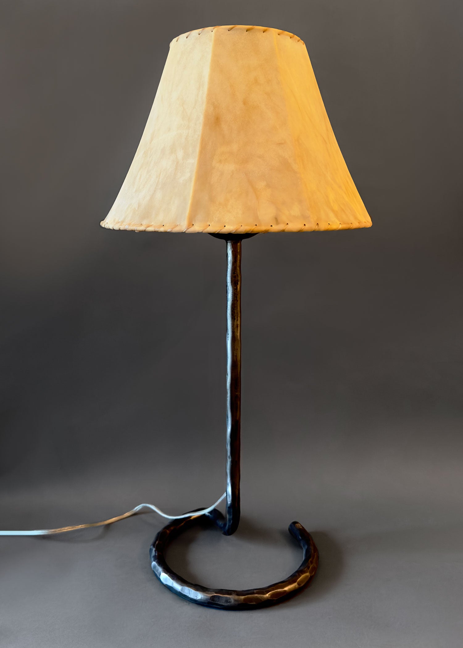 Curly-Q Table lamp, Wrought shops Iron NO Shade