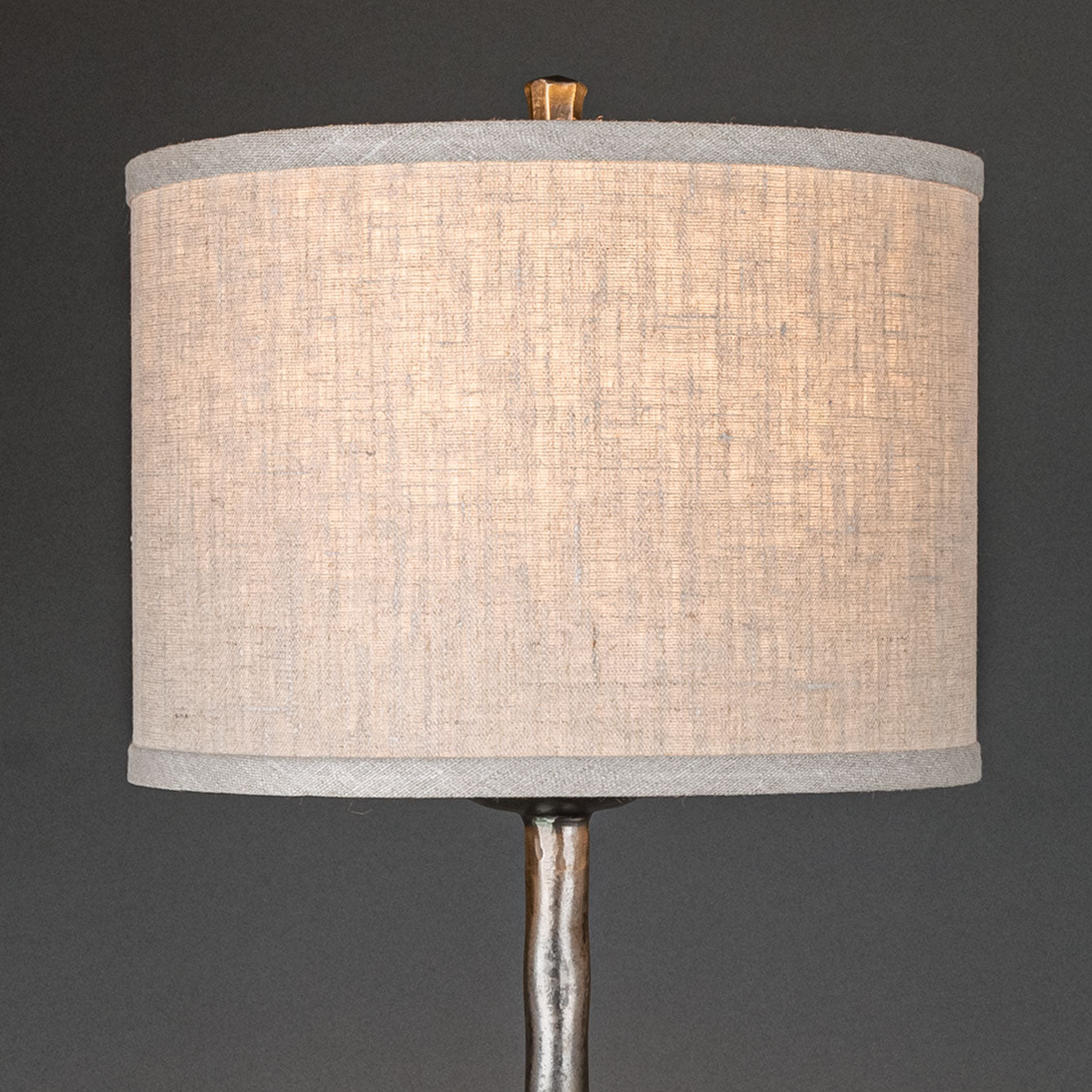 Linen drum shade.