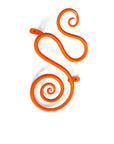 Orange Iron Wall Sculpture called "Orange Diamond Meander Maze".