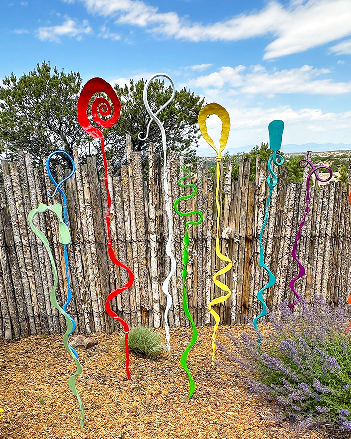 Abstract garden sculptures.