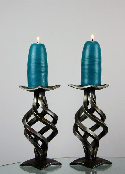 Swirl Iron Candlestick Holders