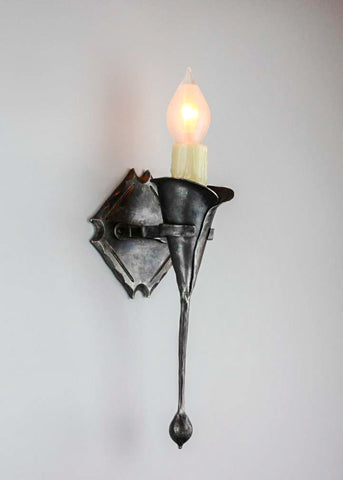Pewter Black wrought iron light fixture - Calla Wall Sconce.
