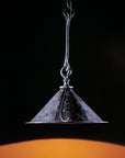 Rustic, hand forged, wrought iron Dining Table Pendant light fixture. Made by Christopher Thomson Ironworks