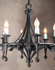 Hand forged wrought iron chandelier - Fleur Elegante Iron Chandelier