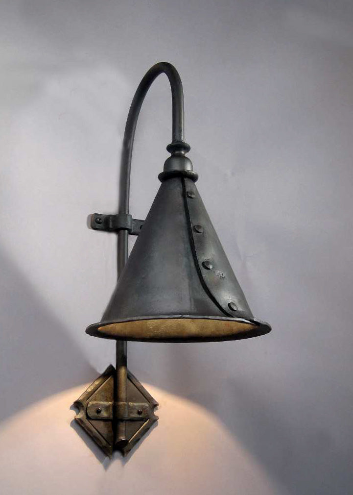 Large Entry Sconce with a long and slender gooseneck.