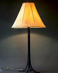 Sheave Wrought Iron Lamp with Empire Sheepskin Shade by Christopher Thomson Ironworks.