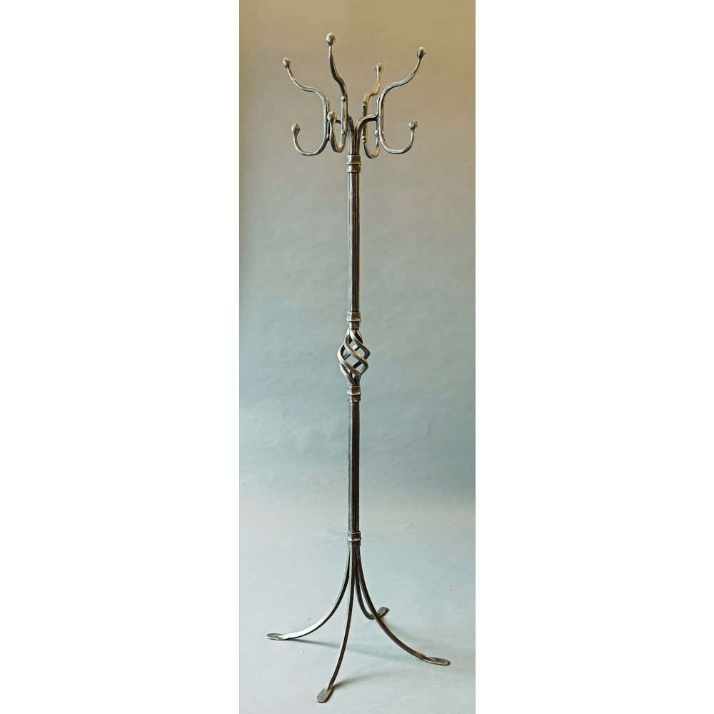 Wrought Iron Coat Rack with hooks hats.