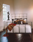 Empire Wrought Iron Bed Frame with bold lines in Rustic Black finish.