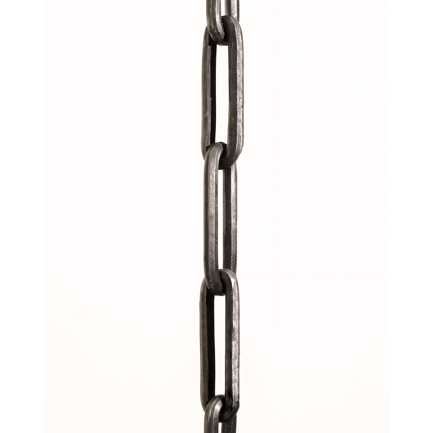 Hand forged oval chain links.