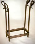 Wrought iron log holder, size medium, rust finish.