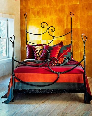 Wave wrought iron bed frame by blacksmith Christopher Thomson.
