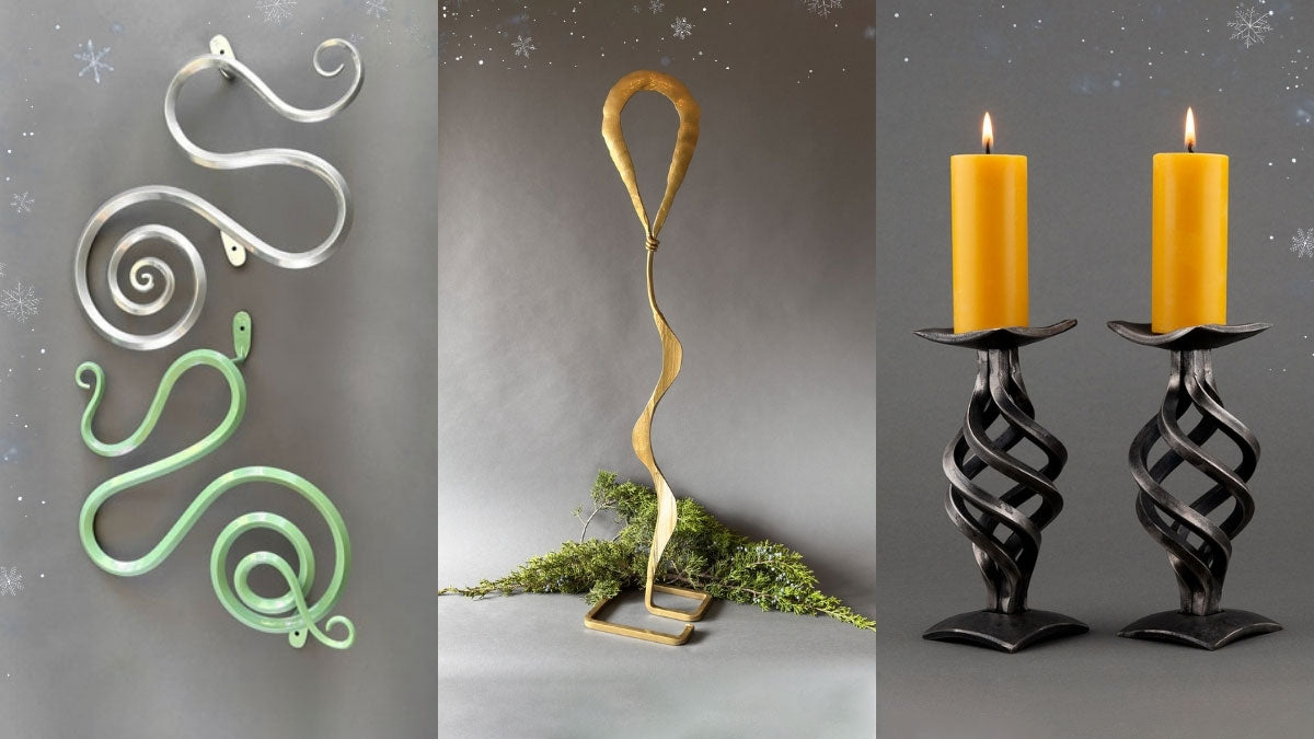 Decorative ironworks suggested for unique Christmas gift ideas. Handmade gifts by Christopher Thomson Ironworks.