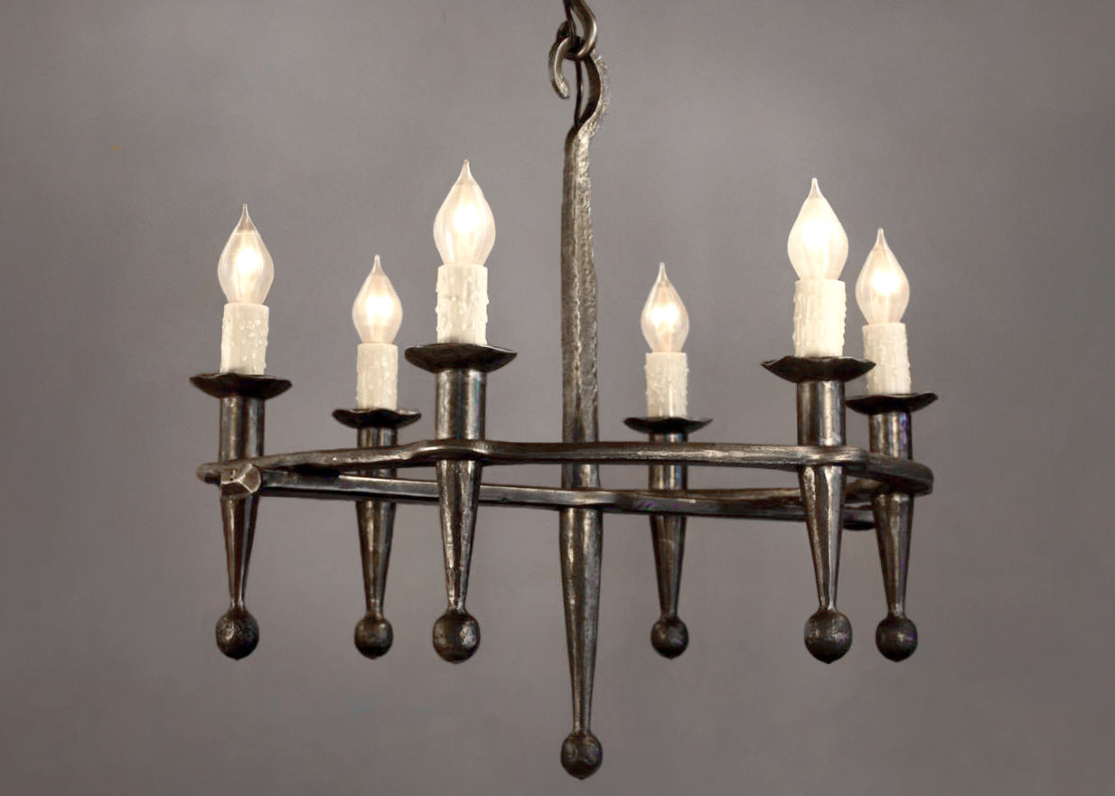 Rustic Fleur Wrought Iron Chandelier