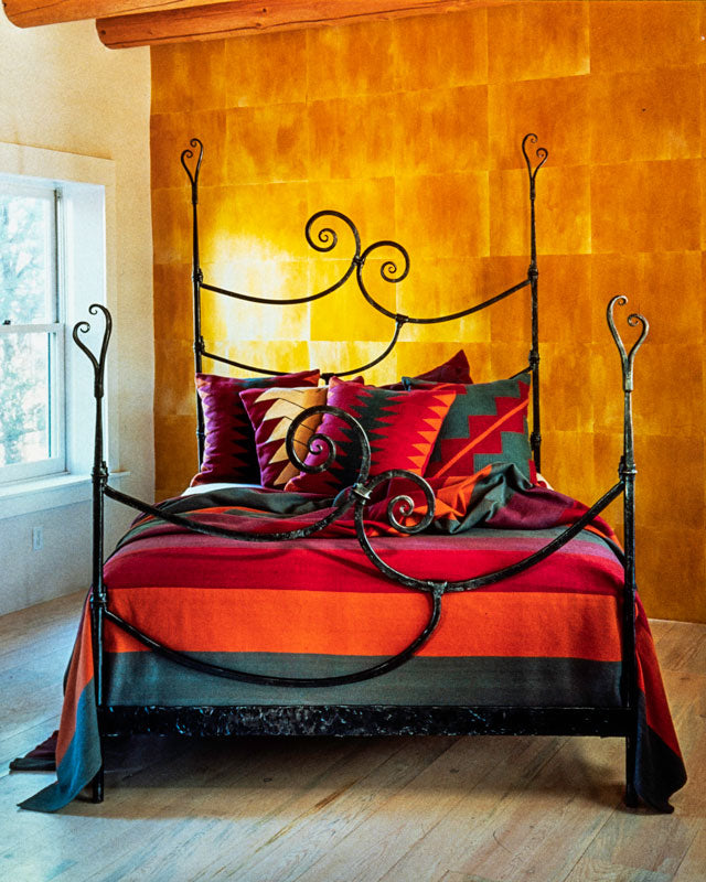 Wrought Iron bed frame. Wave Bed, by Santa Fe blacksmith, Christopher Thomson Ironworks.