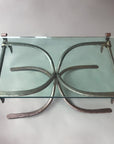 Top view of Hacienda Wrought Iron Coffee Table by Christopher Thomson. Shown in a pewter black steel coat finish.