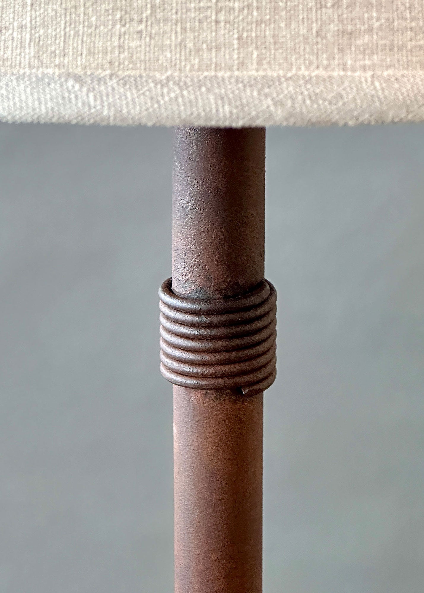 Detail of iron decoration on Wrapped Valley Lamp.