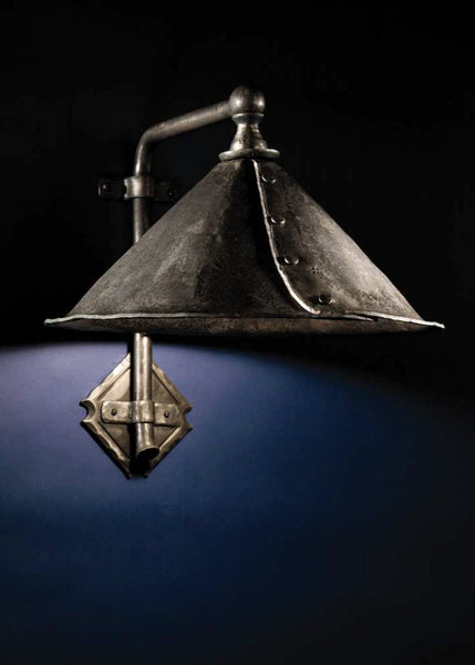 Estate Wall Sconce with a large cone shaped hood.