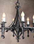 Hand forged wrought iron chandelier - Fleur Elegante Iron Chandelier 