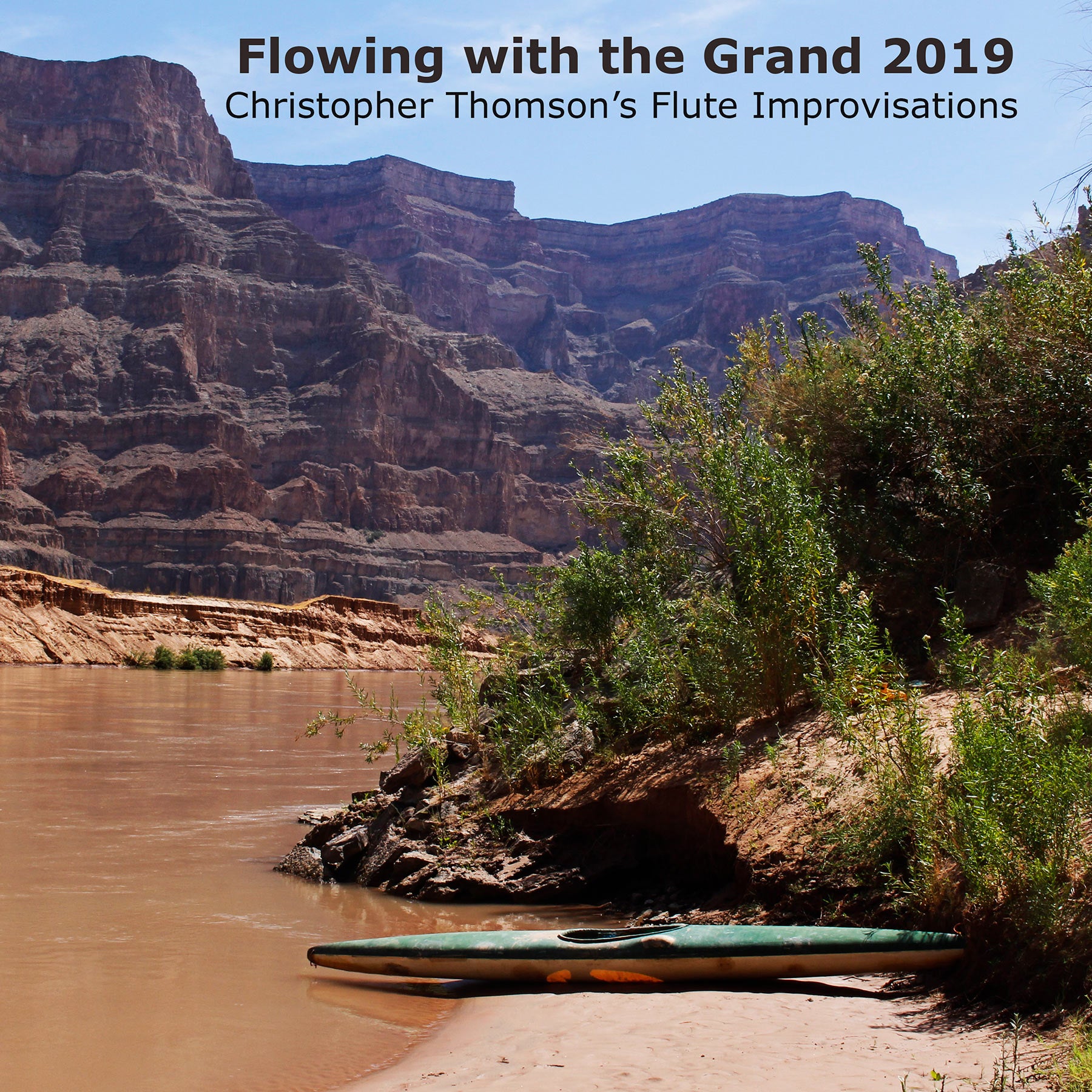 Album cover - Flowing with the Grand 2019. Christopher Thomson's Flute Improvisations.