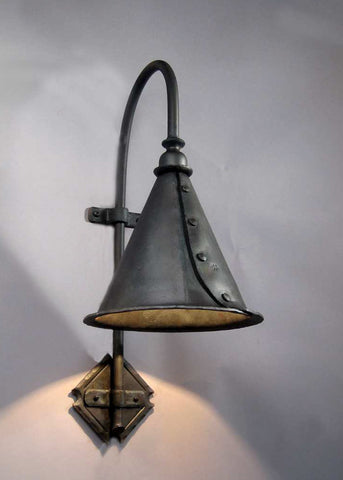Large Entry Sconce with a long and slender gooseneck. 