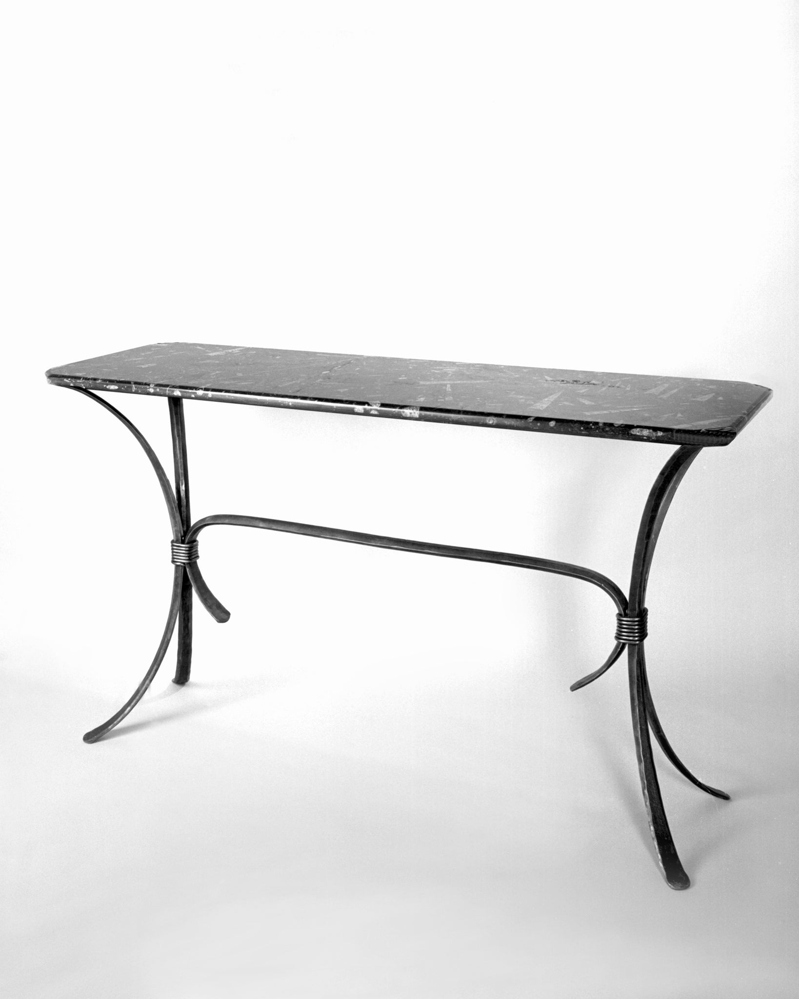 Rustic, hand forged wrought iron Sofa Table by Christopher Thomson Ironworks.