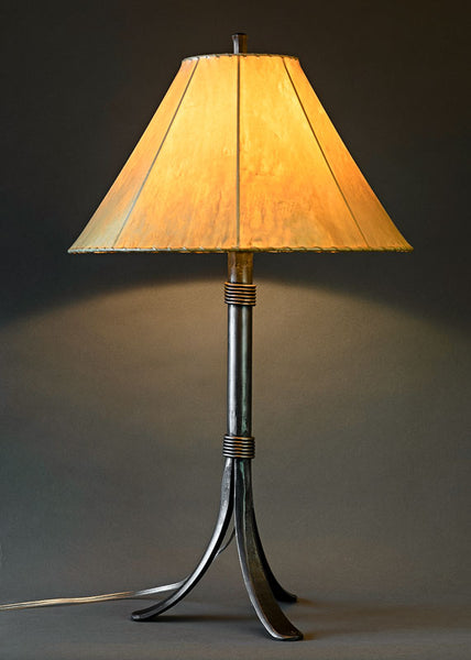 Wrapped Valley Wrought Iron Lamp with an Empire Sheepskin Shade