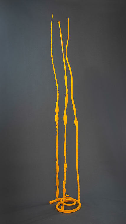 Yellow Pajo forged steel sculpture.