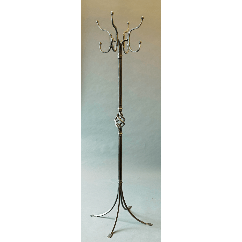 Full view of Christopher Thomson Ironworks&#39; &quot;Coat Hat Stand&quot; with a Pewter Black finish.